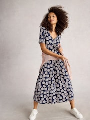 White Stuff Blue Megan Jersey Dress - Image 2 of 6