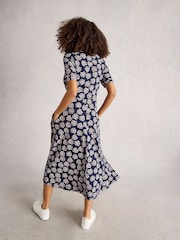 White Stuff Blue Megan Jersey Dress - Image 4 of 6