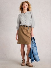 White Stuff Brown Tia Chino Skirt - Image 4 of 6