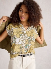White Stuff White Nelly Notch Neck T-Shirt - Image 3 of 6