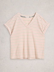 Creme - White Stuff Embroidered Stripe T-Shirt - Bild 5 von 6