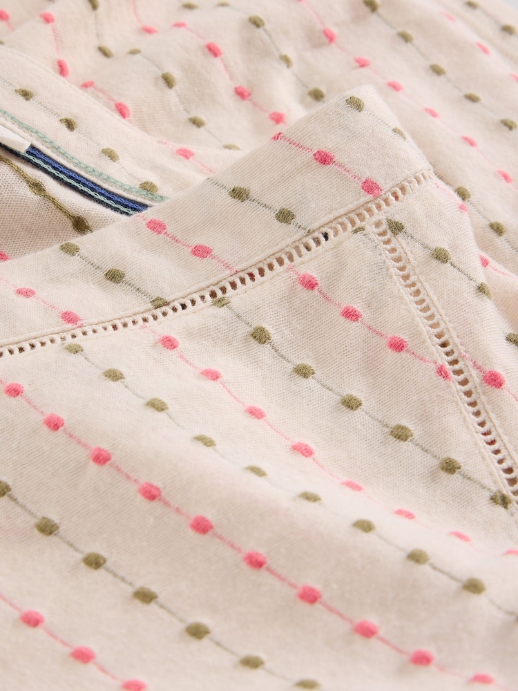 Creme - White Stuff Embroidered Stripe T-Shirt - Bild 6 von 6