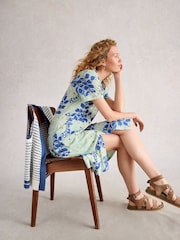 White Stuff Blue Ria Jersey Shirt Dress - Image 2 of 6