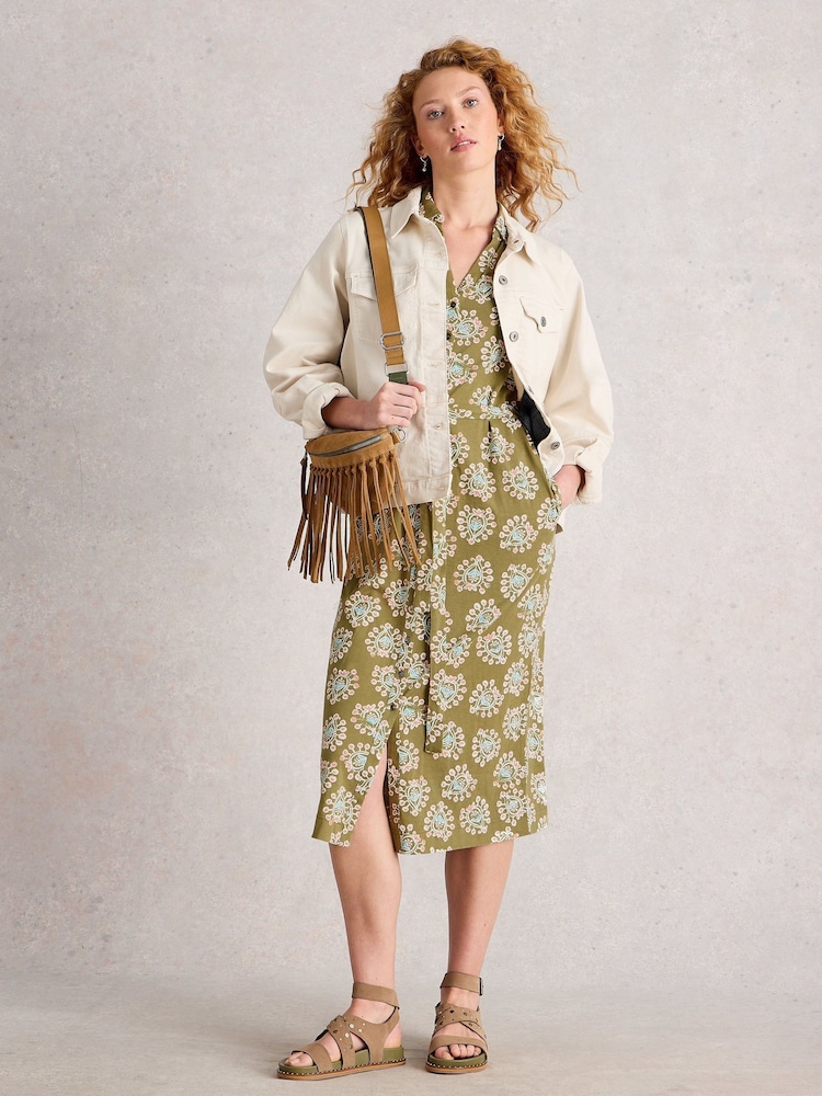 White Stuff Green Annie Jersey Shirt Dress - Image 1 of 6