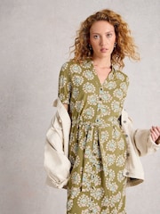 White Stuff Green Annie Jersey Shirt Dress - Image 3 of 6