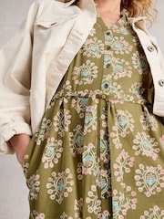 White Stuff Green Annie Jersey Shirt Dress - Image 4 of 6