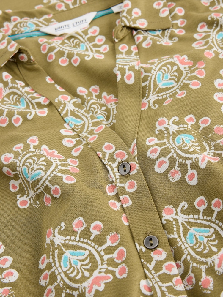 White Stuff Green Annie Jersey Shirt Dress - Image 6 of 6