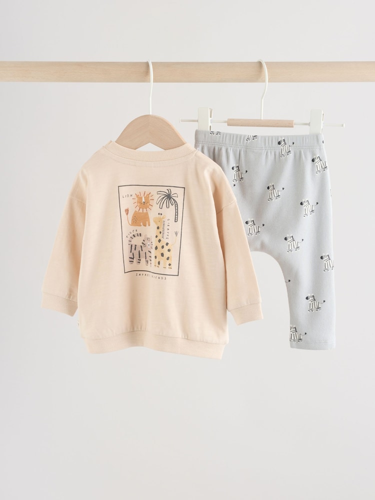 Monochrome Safari Top and Leggings 2 Piece Baby Set (0mths-3yrs) - Image 2 of 15 Monochrome Safari Top and Leggings 2 Piece Baby Set (0mths-3yrs) - Image 2 of 15