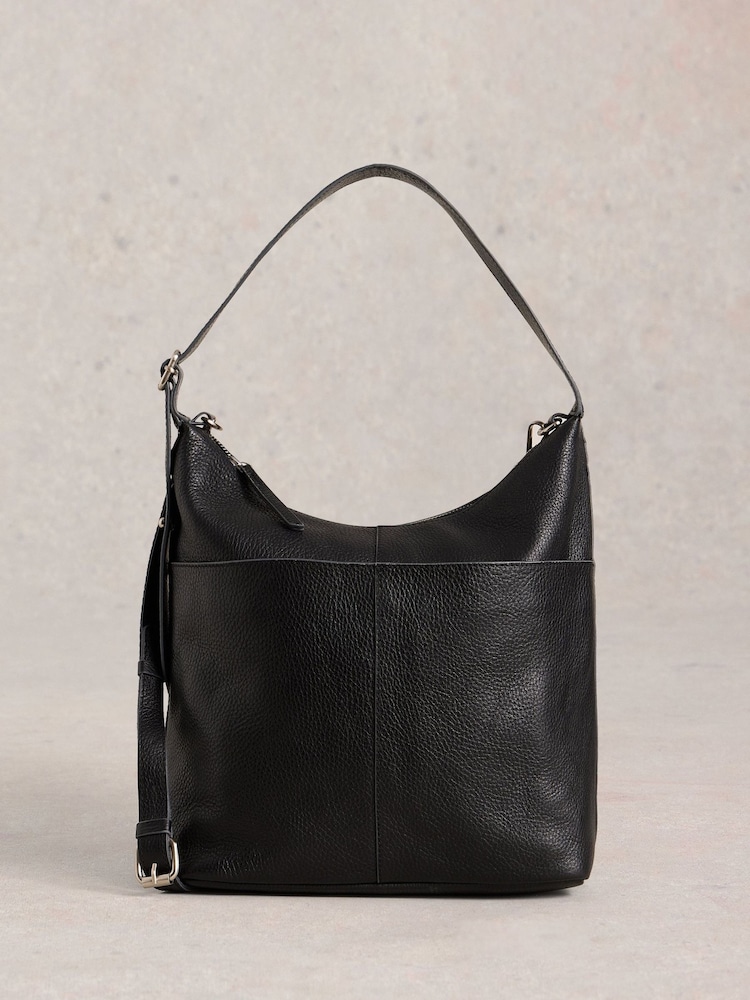 White Stuff Black Sophia Leather Cross-Body Bag - Image 2 of 6