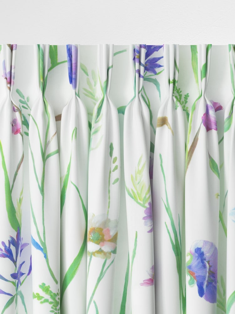 White Stem Floral Made to Measure Curtains - Image 2 of 9