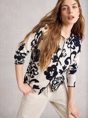 White Stuff Natural Lulu Print Cardigan - Image 3 of 6