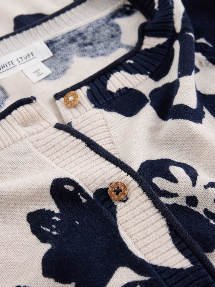 White Stuff Natural Lulu Print Cardigan - Image 6 of 6