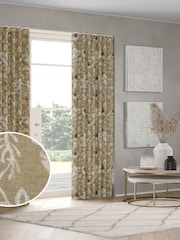 Natural Woodblock Floral Made to Measure Curtains - Image 1 of 9