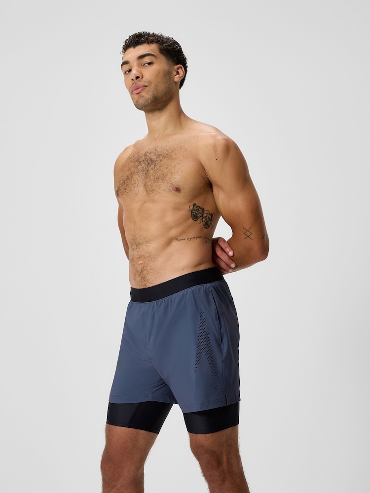Speedo Grey Volley shorts with Jammer 16" - Image 2 of 6