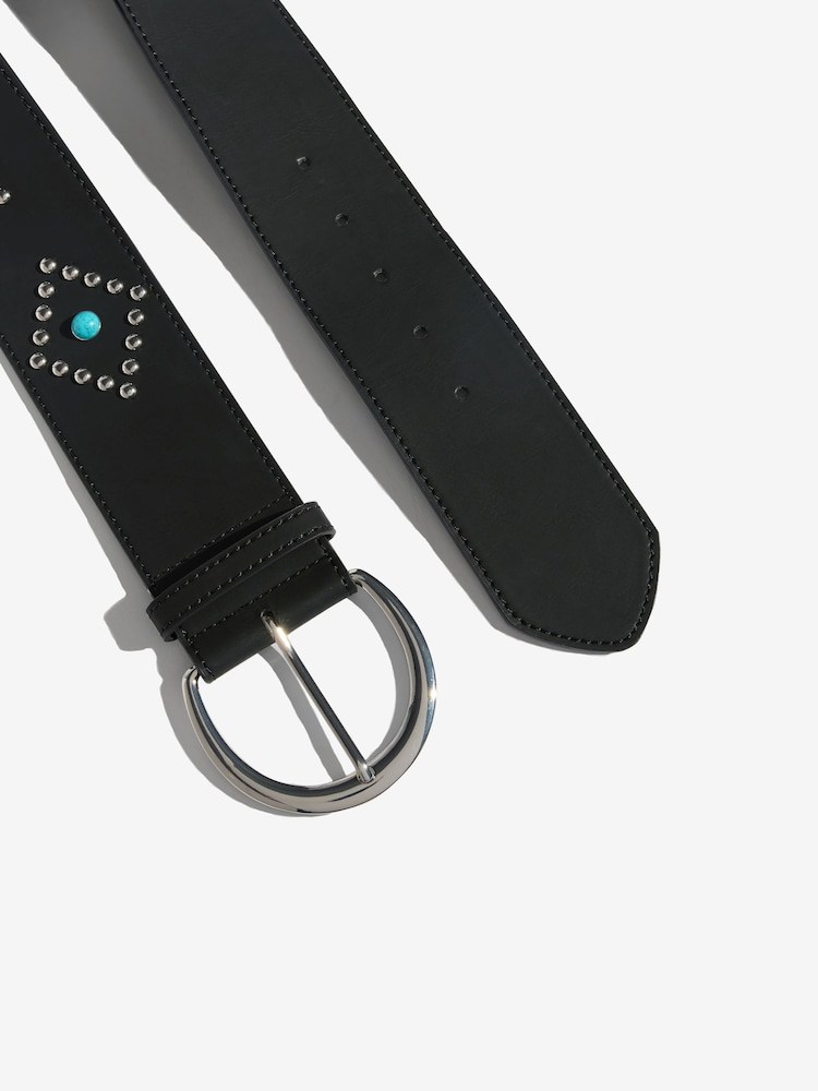 Lipsy Black Studded Chunky Belt - Image 2 of 3