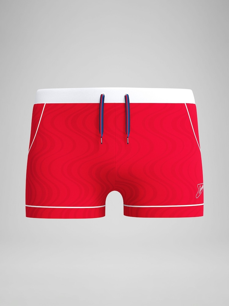 Speedo Red Textured Aqua Shorts - Image 6 of 6 Speedo Red Textured Aqua Shorts - Image 6 of 6