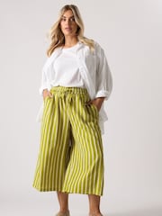 Yours Curve Green Woven Midaxi Culottes - Image 2 of 5