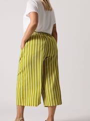 Yours Curve Green Woven Midaxi Culottes - Image 3 of 5