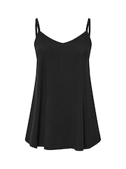 Yours Curve Black Ribbed Swing Cami - Image 5 of 5