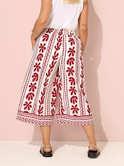 Yours Curve Red Woven Midaxi Culottes - Image 3 of 5