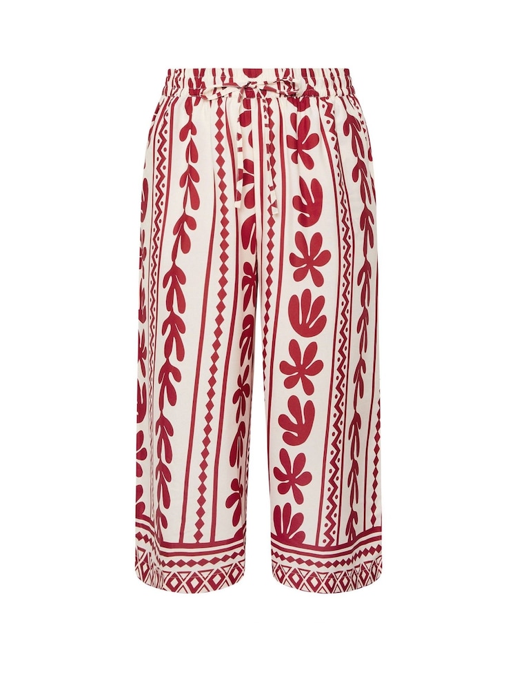 Yours Curve Red Woven Midaxi Culottes - Image 5 of 5