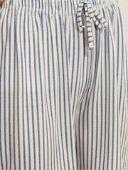 M&Co Blue Stripe Tie Waist Shorts - Image 4 of 5