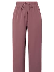 Yours Curve Purple Washed Twill Wide Leg Trousers - Image 5 of 5