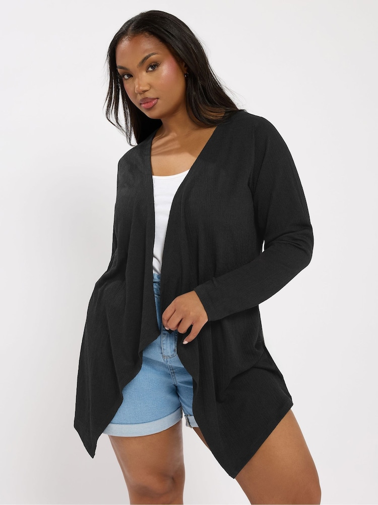 Yours Curve Textured Waterfall Cardigan - Imagem 1 de 5