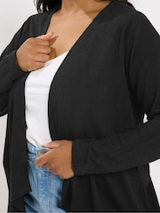 Yours Curve Textured Waterfall Cardigan - Imagem 4 de 5