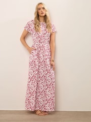 Long Tall Sally Red Shirred Waist Maxi Dress - Image 1 of 5