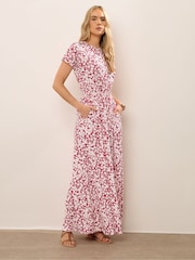 Long Tall Sally Red Shirred Waist Maxi Dress - Image 2 of 5