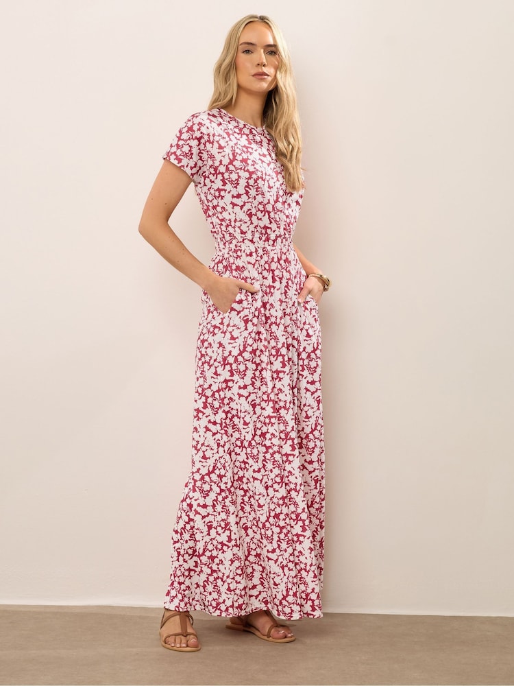 Long Tall Sally Red Shirred Waist Maxi Dress - Image 2 of 5