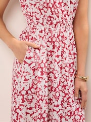 Long Tall Sally Red Shirred Waist Maxi Dress - Image 4 of 5