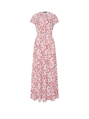 Long Tall Sally Red Shirred Waist Maxi Dress - Image 5 of 5