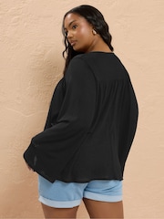 Yours Curve Black Thick and Thin Bow Cover-Up - Image 3 of 5