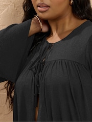 Yours Curve Black Thick and Thin Bow Cover-Up - Image 4 of 5