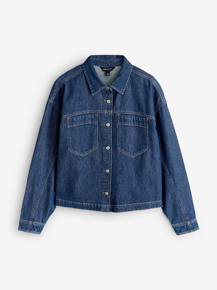 Dark Blue Shank Relaxed Fit Denim Jacket - Image 1 of 1
