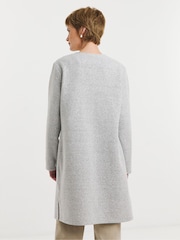 JD Williams Grey Notch Neck Unlined Coatigan - Image 3 of 4