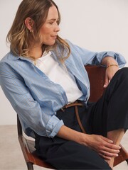 JD Williams Blue Anthology By JD Williams Premium Pleated Tapered Trousers - Image 4 of 6