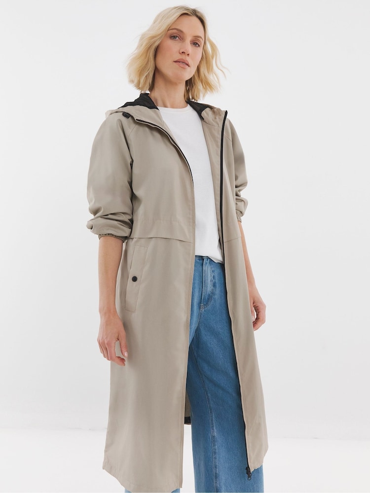 JD Williams Natural Longline Lightweight Raincoat - Image 1 of 4 JD Williams Natural Longline Lightweight Raincoat - Image 1 of 4