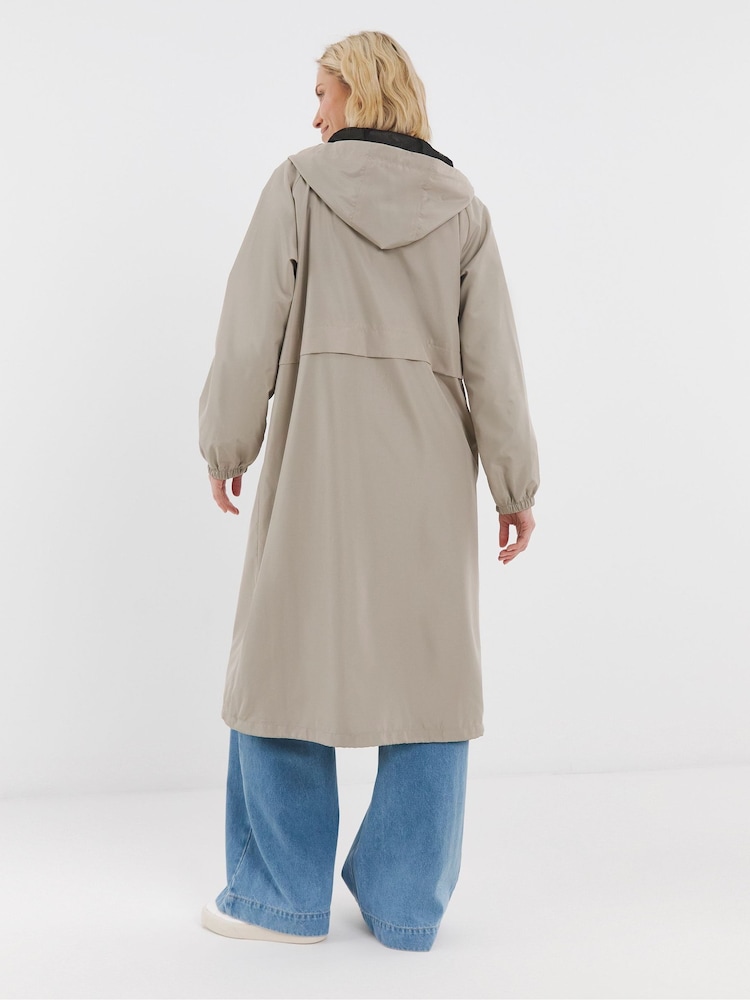 JD Williams Natural Longline Lightweight Raincoat - Image 2 of 4 JD Williams Natural Longline Lightweight Raincoat - Image 2 of 4