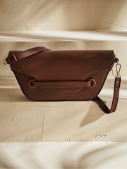 JD Williams Brown Saddle Shoulder Bag - Image 1 of 6