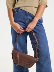 JD Williams Brown Saddle Shoulder Bag - Image 6 of 6