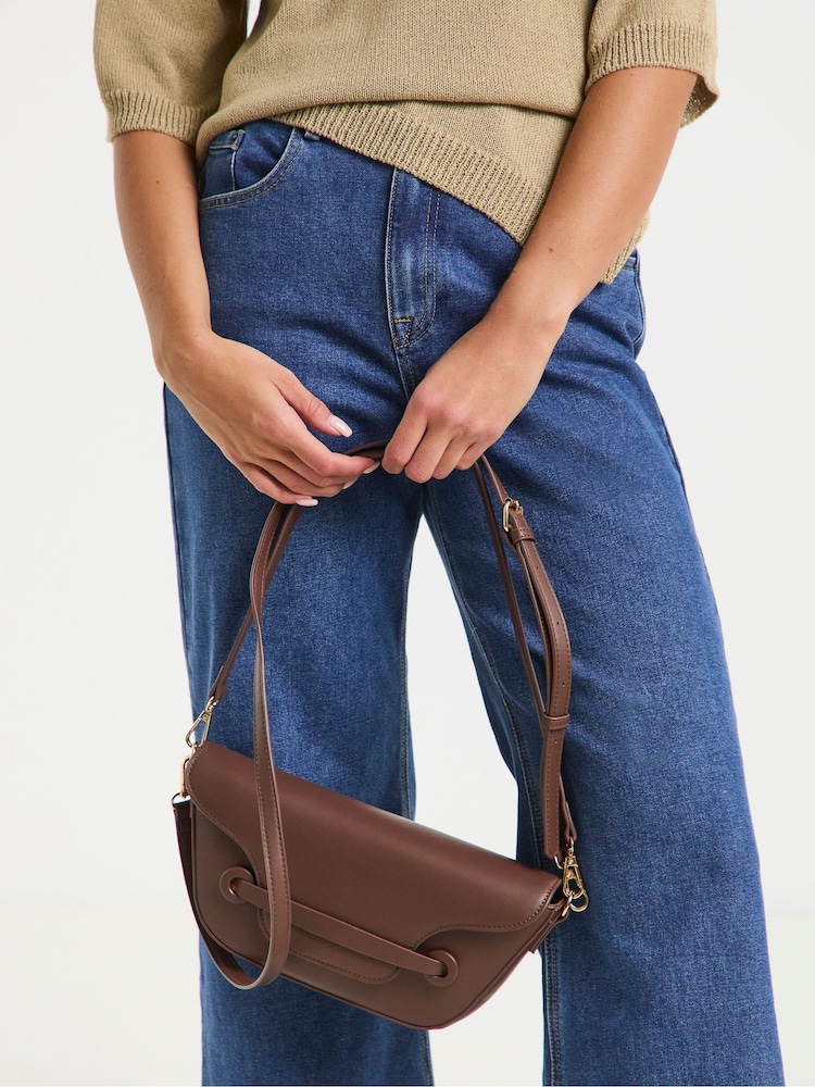 JD Williams Brown Saddle Shoulder Bag - Image 6 of 6