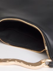 JD Williams Black Gold Handle Occasion Bag - Image 3 of 5