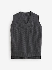 Threadbare Grey Cable Knit Vest - Image 1 of 1