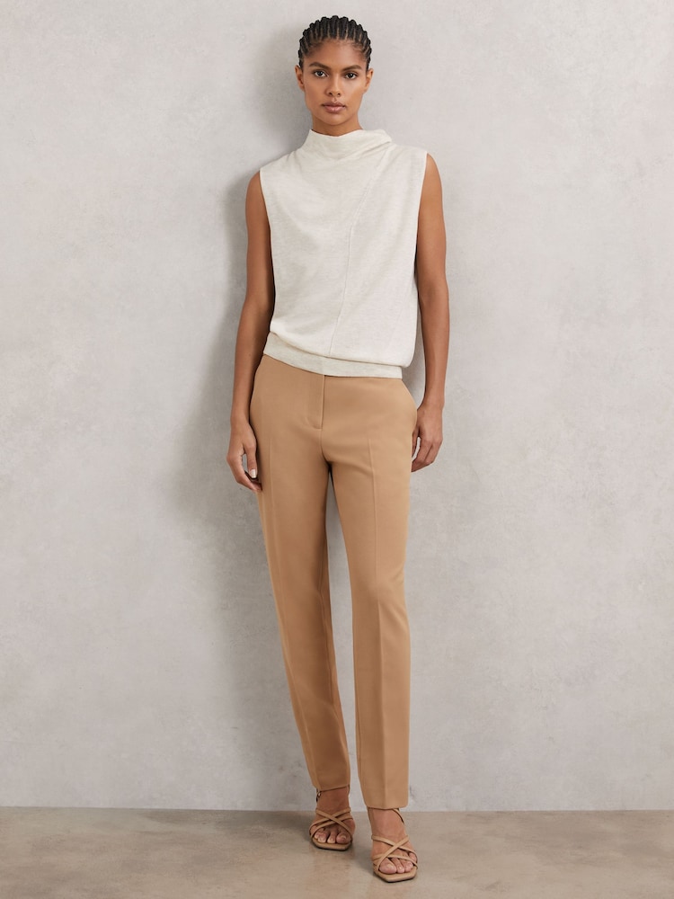 Reiss Camel Gabi Petite Slim Fit Suit Trousers - Image 1 of 7 Reiss Camel Gabi Petite Slim Fit Suit Trousers - Image 1 of 7