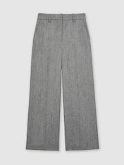 Reiss Grey Darlton Wide-Leg Textured Suit Trousers - Image 2 of 7