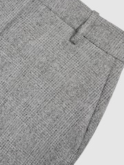 Reiss Grey Darlton Wide-Leg Textured Suit Trousers - Image 7 of 7