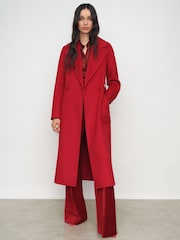 Reiss Red Lucia Double-Breasted Blindseam Coat Wool-Blend - Image 5 of 10